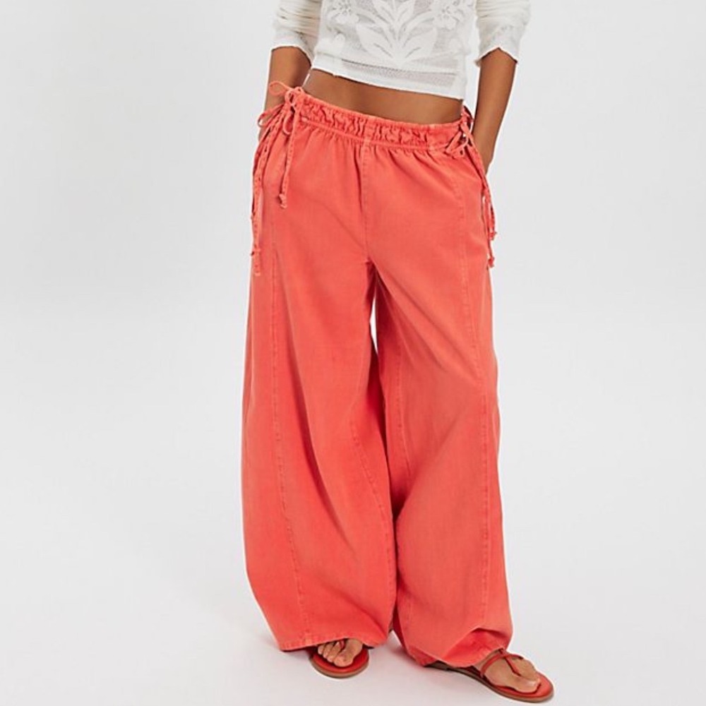 Free People Sun Dazed Pant Cherry Tomato Red XS New With Tags